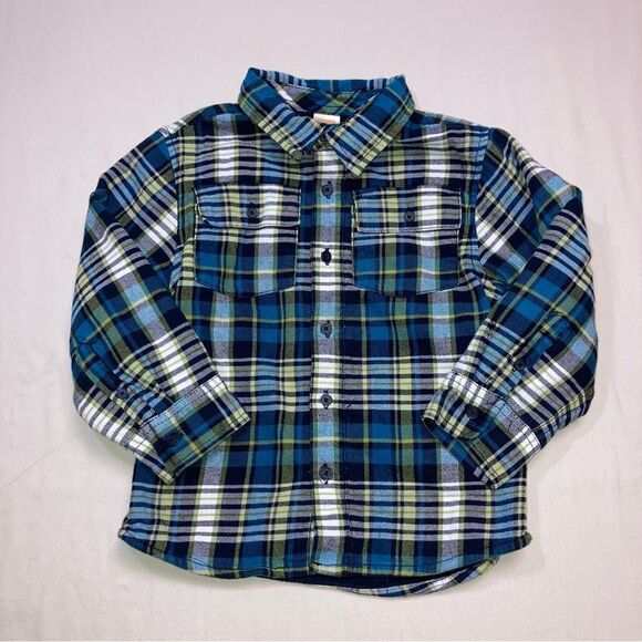 Gymboree Shacket Boy’s 4T Plaid Fleece Lined Jacket Button Down Country Western - Picture 1 of 6